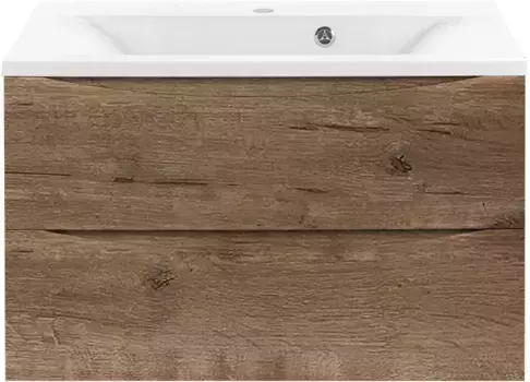 Тумба с раковиной дуб винтаж 80 см Vincea Mia VMC-2MA800VO + VCB-3M800W