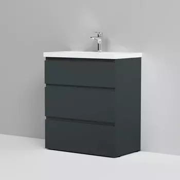 Тумба с раковиной графит матовый 76 см Am.Pm Gem S M91FSX0752GM + M90WCC0752WG