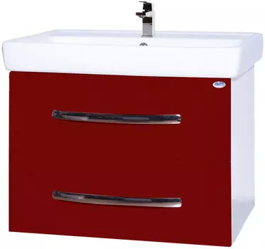 Тумба с раковиной красный глянец/белый глянец 60 см Bellezza Рокко 4635309670034 + 4620000148562