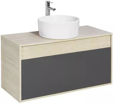Тумба с раковиной серый графит/дуб орегон 100 см Акватон Лофт Урбан 1A2477K3LQX60