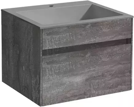 Тумба с раковиной серый камень 60 см Vincea Chiara VMC-2C600GS + VCB-13600G