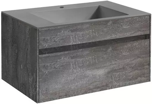 Тумба с раковиной серый камень 80 см Vincea Chiara VMC-2C800GS + VCB-13800G