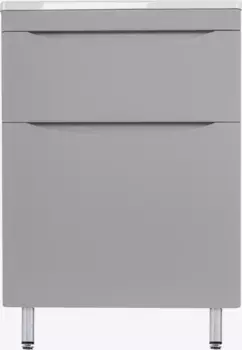 Тумба с раковиной серый матовый 60 см Style Line Бергамо СС-00002309 + СС-00002295