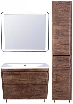 Тумба с раковиной старое дерево 100 см Style Line Атлантика ЛС-00000614 + ЛС-00000617