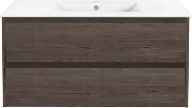 Тумба с раковиной темный дуб 101,5 см Vincea Gio VMC-2G100RO + VBS-13100