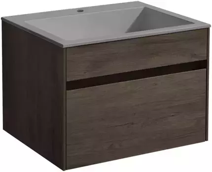 Тумба с раковиной темный дуб 60 см Vincea Chiara VMC-2C600RO + VCB-13600G