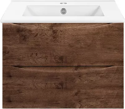 Тумба с раковиной темный дуб 71,5 см Vincea Mia VMC-2MC700RW + VBS-13970