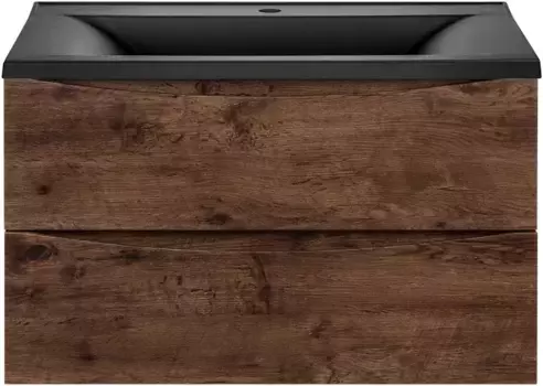 Тумба с раковиной темный дуб 80 см Vincea Mia VMC-2MA800RW + VCB-3M800B