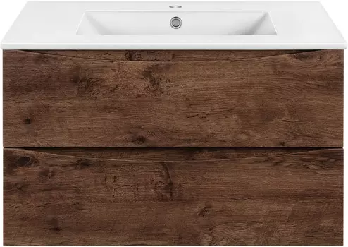 Тумба с раковиной темный дуб 81,5 см Vincea Mia VMC-2MC800RW + VBS-13980