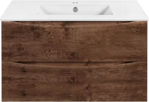 Тумба с раковиной темный дуб 91,5 см Vincea Mia VMC-2MC900RW + VBS-13990