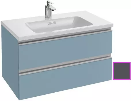 Тумба серый антрацит глянец 80 см 2 ящика Jacob Delafon Vox EB2028-RA-442