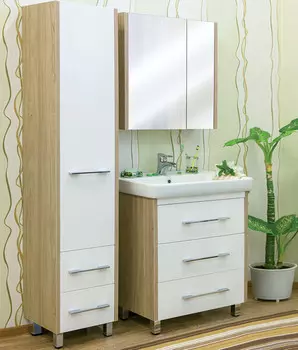 Тумба швейцарский вяз/белый глянец 76,2 см Sanflor Ларго C0002112