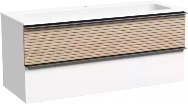 Тумба светлый дуб/белый матовый 119,5 см Sancos Delta DL120W