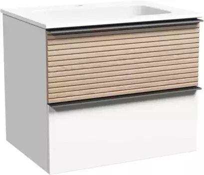 Тумба светлый дуб/белый матовый 59 см Sancos Delta DL60W