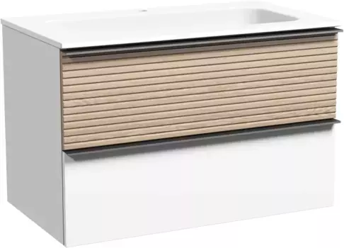 Тумба светлый дуб/белый матовый 79 см Sancos Delta DL80W