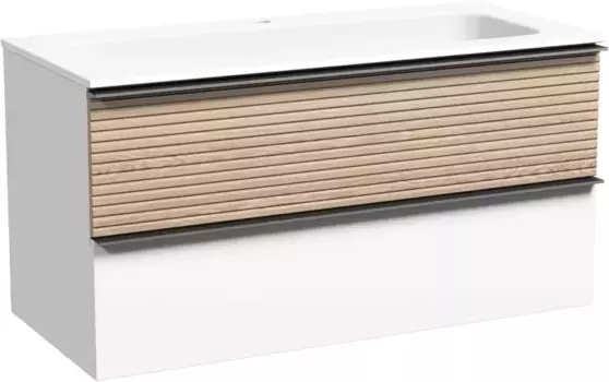 Тумба светлый дуб/белый матовый 99,5 см Sancos Delta DL100W