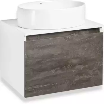 Тумба железный камень/белый 60 см Runo Бари 00-00001378