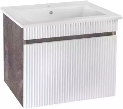 Тумба железный камень/белый глянец 61,4 см Runo Модена 00-00001424