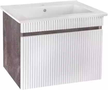 Тумба железный камень/белый глянец 71,8 см Runo Модена 00-00001426