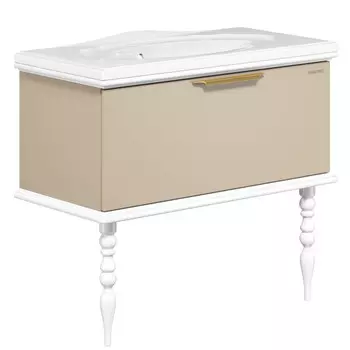 Тумба жемчужно-бежевый/белый глянец 99,8 см Edelform Decora 1-727-39-GM100