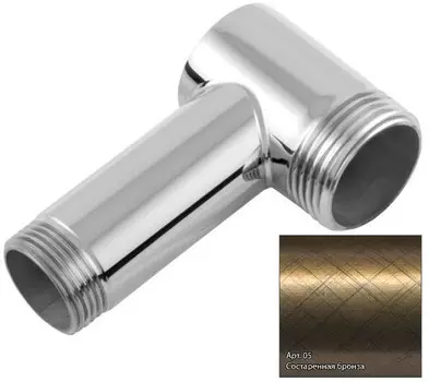 Уголок переходной 1" нар.р. - 3/4" нар.р. состаренная бронза Сунержа 05-1506-0134