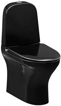Унитаз-компакт безободковый с сиденьем микролифт черный Gustavsberg Estetic C+ GB1183002S0231G