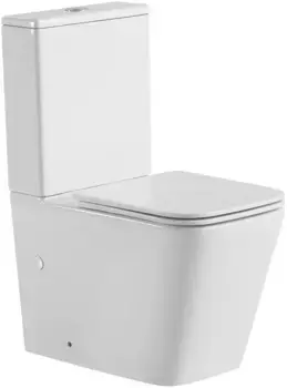 Унитаз-компакт Black & White 7703W безободковый, с сиденьем микролифт, белый