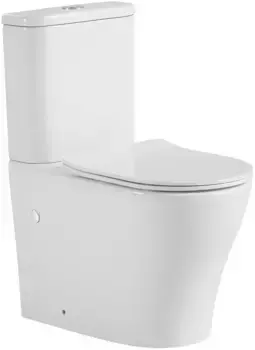 Унитаз-компакт Black & White 7792W безободковый, с сиденьем микролифт, белый