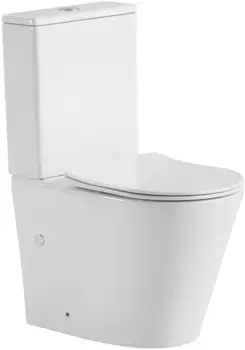 Унитаз-компакт Black & White 7793W безободковый, с сиденьем микролифт, белый