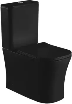 Унитаз-компакт Ceruttispa Marmolada CT9826 безободковый, с сиденьем микролифт, черный матовый