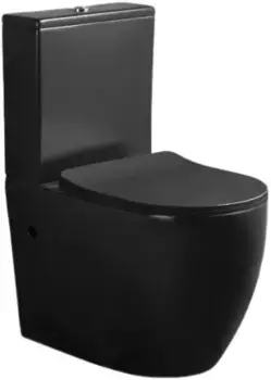 Унитаз-компакт Ceruttispa Orlter CT9866 безободковый, с сиденьем микролифт, черный матовый