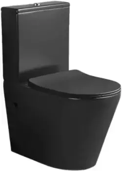 Унитаз-компакт Ceruttispa Sella CT9865 безободковый, с сиденьем микролифт, черный матовый