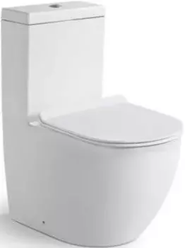 Унитаз-компакт моноблок безободковый с сиденьем микролифт SantiLine SL-5011