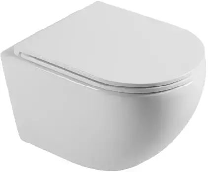 Унитаз подвесной Agger AT03100 безободковый, с сиденьем микролифт, белый глянец