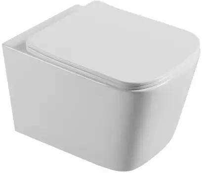 Унитаз подвесной Agger AT04100 безободковый, с сиденьем микролифт, белый глянец