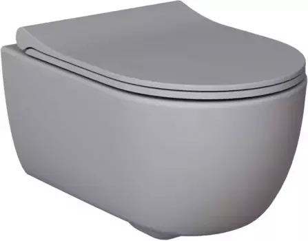 Унитаз подвесной Ambassador Abner 103T20301R безободковый, серый матовый