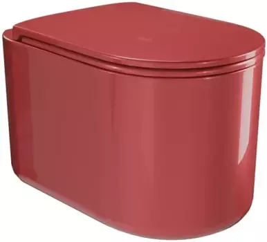Унитаз подвесной AXA Delano WCWH9001002 безободковый, с сиденьем микролифт, красный глянец