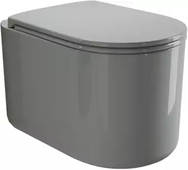 Унитаз подвесной AXA Delano WCWH9001003 безободковый, с сиденьем микролифт, серо-зеленый глянец