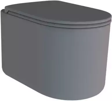 Унитаз подвесной AXA Delano WCWH9001009 безободковый, с сиденьем микролифт, серый матовый