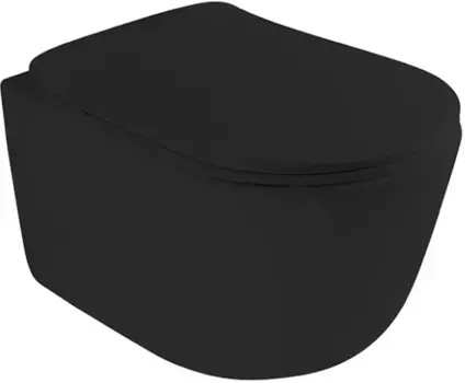 Унитаз подвесной AXA Eva WCWH8801007 безободковый, с сиденьем микролифт, черный матовый