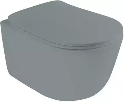 Унитаз подвесной AXA Eva WCWH8801009 безободковый, с сиденьем микролифт, серый матовый