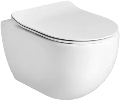 Унитаз подвесной AXA Glomp WCWH201001 безободковый, с сиденьем микролифт, белый глянец