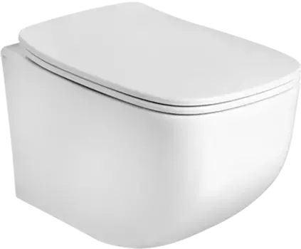 Унитаз подвесной AXA White Jam WCWH3312701 безободковый, с сиденьем микролифт, белый глянец