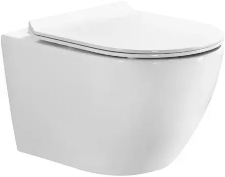 Унитаз подвесной Bond Oval F12-10 безободковый, торнадо, с сиденьем микролифт, белый глянец