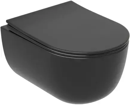 Унитаз подвесной Ceramica Nova Modena CN6063MB безободковый, с сиденьем микролифт, черный матовый