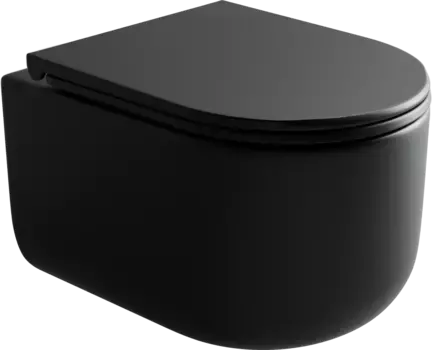Унитаз подвесной Ceramica Nova Ulma CN4006MB безободковый, с сиденьем микролифт, черный матовый