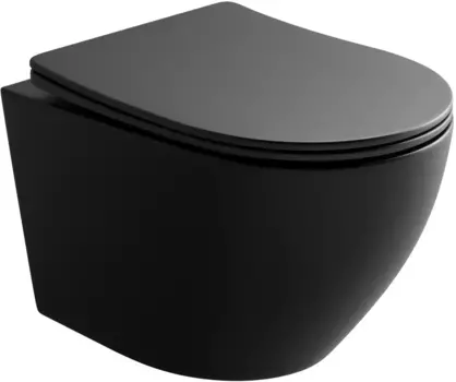 Унитаз подвесной Ceramica Nova Uno CN11001MB безободковый, с сиденьем микролифт, черный матовый