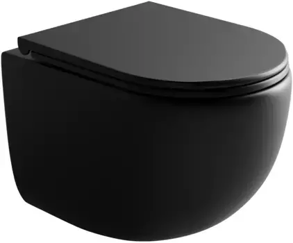 Унитаз подвесной Ceramica Nova Up CN4007MB безободковый, торнадо, с сиденьем микролифт, черный матовый