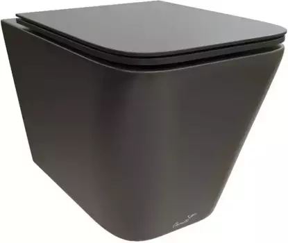 Унитаз подвесной Ceruttispa Maiella Aria CT9163 безободковый, с сиденьем микролифт, черный матовый