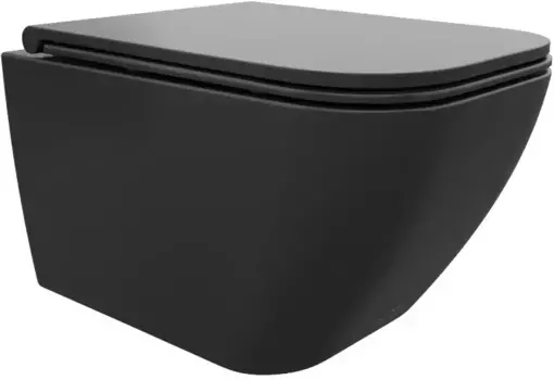 Унитаз подвесной Ceruttispa Mimi Aria CT8920 безободковый, с сиденьем микролифт, черный матовый